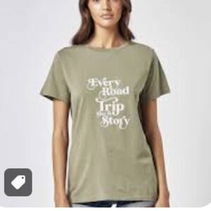 Charlie Holiday Road Trip Everyday tee khaki NWT